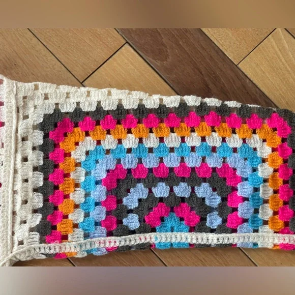 POL One Boho Granny Square Crochet Duster Cardigan Sweater OS - Picture 12 of 12